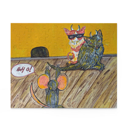 Cat and Mouse Surreal Puzzle (120, 252, 500-Piece)JigSaw Puzzle, Birthday Gift, Gifts For Bridesmaids