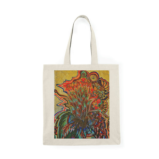 Abstract, Surreal Flower Natural Tote Bag, Aesthetic Canvas Bag Shopping Bag, Birthday Gift Bag, Bridal Gift Tote Bag, Library Bag.