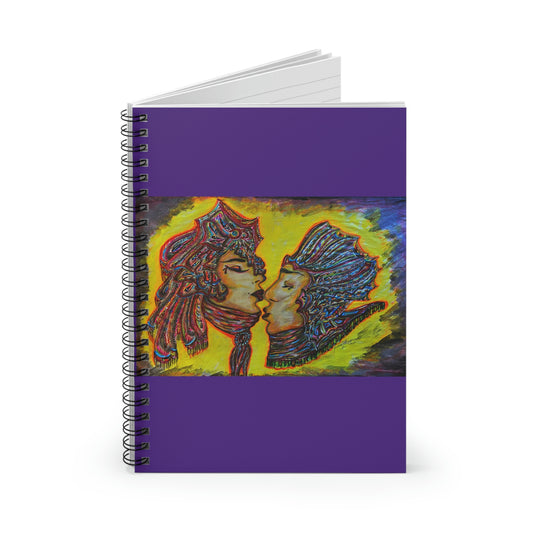 Abstract, Surreal Lovers Kiss Spiral Notebook - Ruled Line