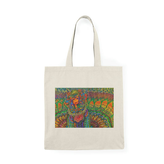 Abstract, Surreal Flower Angel Natural Tote Bag, Aesthetic Canvas Bag Shopping Bag, Birthday Gift Bag, Bridal Gift Tote Bag, Library Bag.