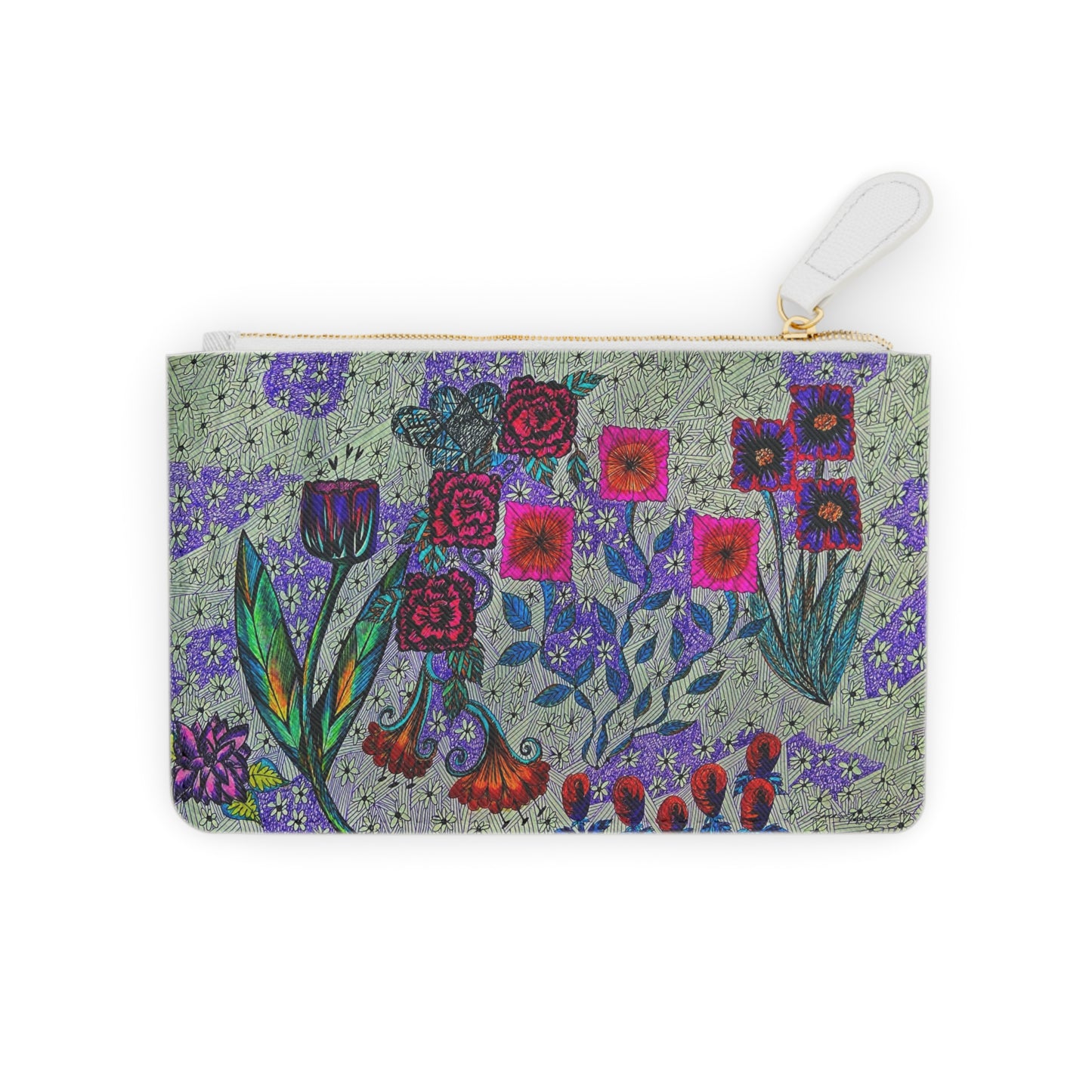 Abstract Surreal Floral Mini Clutch Bag, Bridal Clutch Purse, Designer Party Clutch, Modern Evening Clutch, Wristlet Wallet for women, Evening Clutch Purse, gifts for her, gifts for bridesmaids, Bag, Bagging