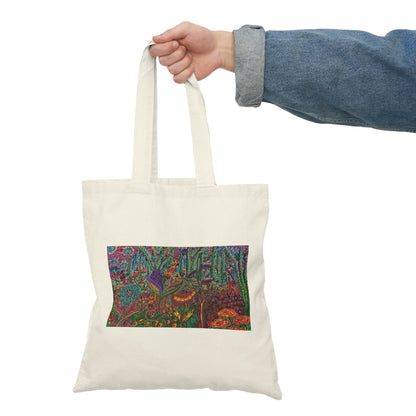 Abstract, Surreal, Floral, Natural Tote Bag, Aesthetic Canvas Bag Shopping Bag, Birthday Gift Bag, Bridal Gift Tote Bag, Library Bag.