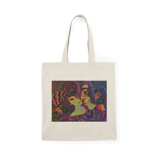 Abstract, Surreal Romance Natural Tote Bag, Aesthetic Canvas Bag Shopping Bag, Birthday Gift Bag, Bridal Gift Tote Bag, Library Bag.