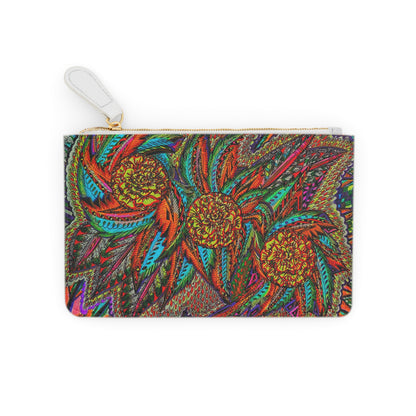 Abstract Surreal Floral Mini Clutch Bag, Bridal Clutch Purse, Designer Party Clutch, Modern Evening Clutch, Wristlet Wallet for women, Evening Clutch Purse, gifts for her, gifts for bridesmaids, Bag, Bagging