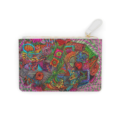 Abstract Surreal Floral Mini Clutch Bag, Bridal Clutch Purse, Designer Party Clutch, Modern Evening Clutch, Wristlet Wallet for women, Evening Clutch Purse, gifts for her, gifts for bridesmaids, Bag, Bagging