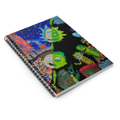 Abstract, Surreal Rick and Morty Spiral Notebook - Ruled Line