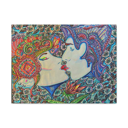 Romantic Kiss Fashion, Abstract, Surreal, Friendship, Inspiration Wall Art