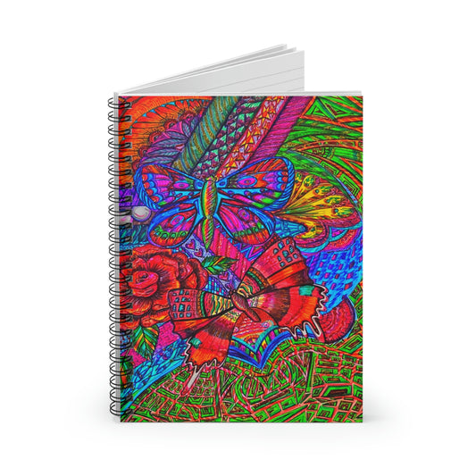 Abstract, Surreal Butterfly Spiral Notebook - Ruled Line