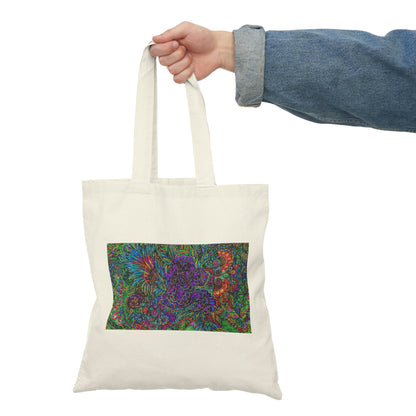 Abstract, Surreal, Floral, Natural Tote Bag, Aesthetic Canvas Bag Shopping Bag, Birthday Gift Bag, Bridal Gift Tote Bag, Library Bag.