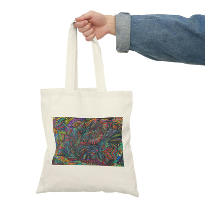 Abstract, Surreal Flower Natural Tote Bag, Aesthetic Canvas Bag Shopping Bag, Birthday Gift Bag, Bridal Gift Tote Bag, Library Bag.