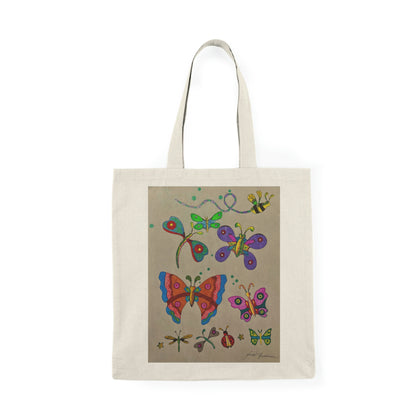 Abstract, Surreal Insect Natural Tote Bag, Aesthetic Canvas Bag Shopping Bag, Birthday Gift Bag, Bridal Gift Tote Bag, Library Bag.