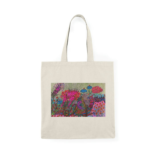 Abstract, Surreal Flower Natural Tote Bag, Aesthetic Canvas Bag Shopping Bag, Birthday Gift Bag, Bridal Gift Tote Bag, Library Bag.