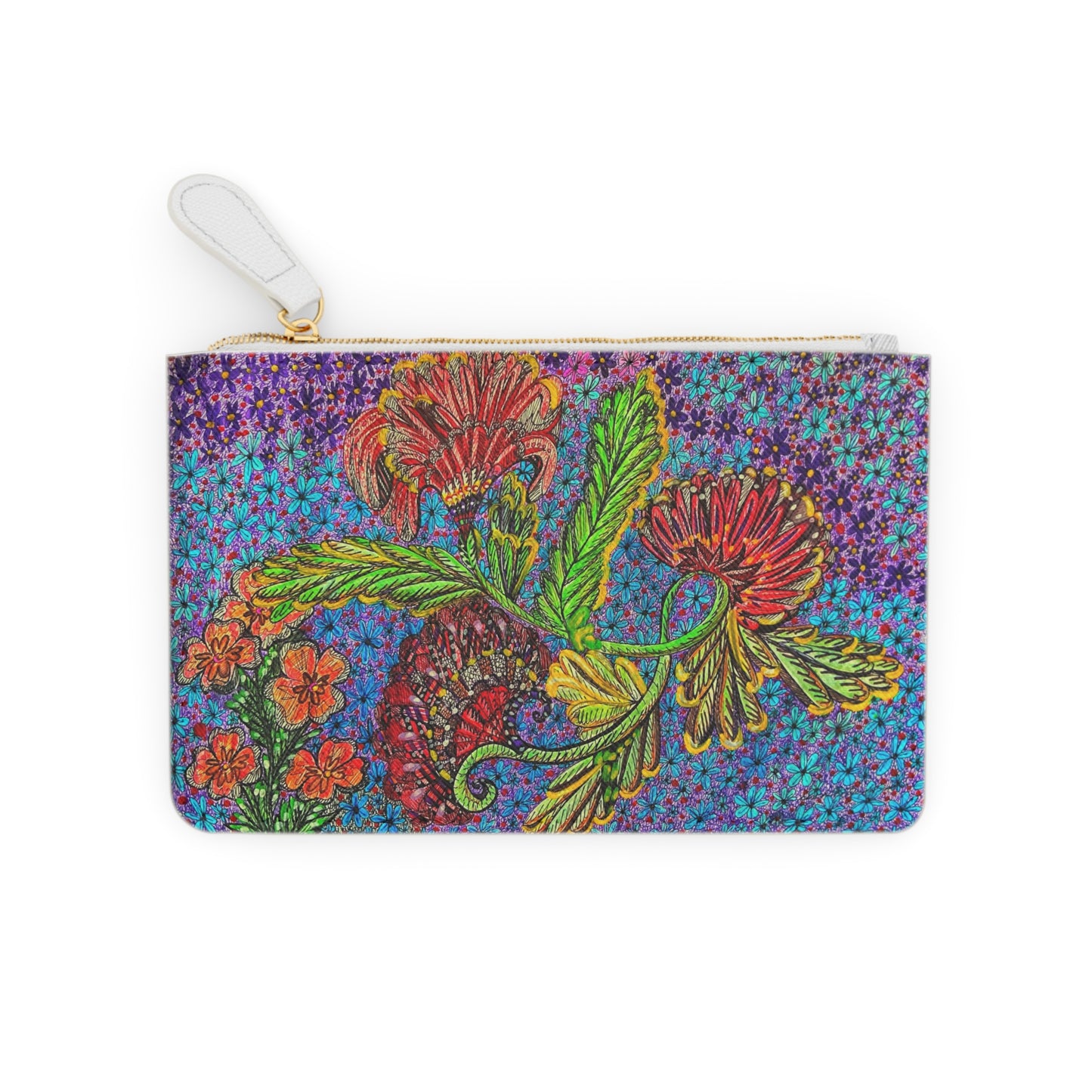 Abstract Surreal Floral Mini Clutch Bag, Bridal Clutch Purse, Designer Party Clutch, Modern Evening Clutch, Wristlet Wallet for women, Evening Clutch Purse, gifts for her, gifts for bridesmaids, Bag, Bagging