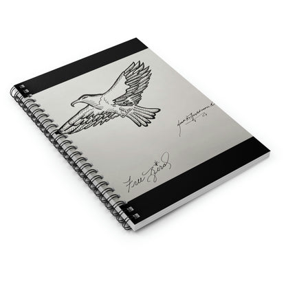 Abstract, Surreal Free Bird, American Spiral Notebook - Ruled Line