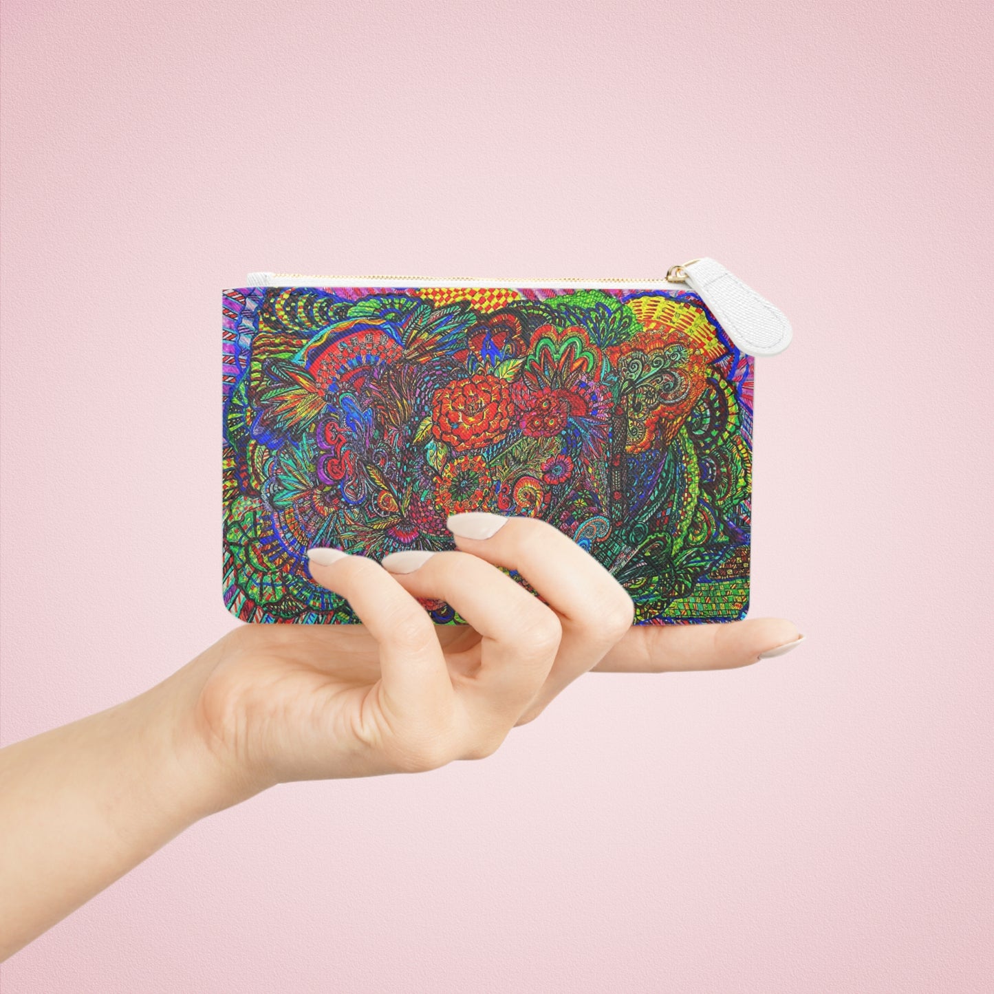 Abstract Surreal Floral Mini Clutch Bag, Bridal Clutch Purse, Designer Party Clutch, Modern Evening Clutch, Wristlet Wallet for women, Evening Clutch Purse, gifts for her, gifts for bridesmaids, Bag, Bagging