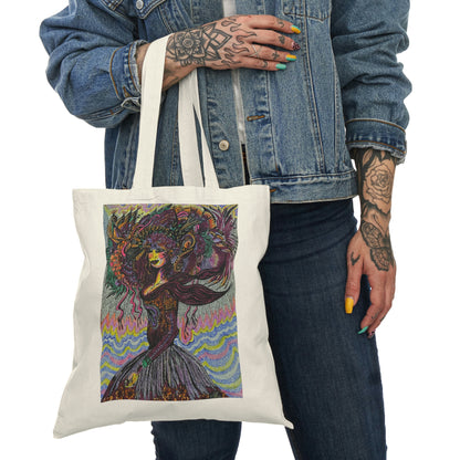 Abstract, Surreal Women Natural Tote Bag, Aesthetic Canvas Bag Shopping Bag, Birthday Gift Bag, Bridal Gift Tote Bag, Library Bag.