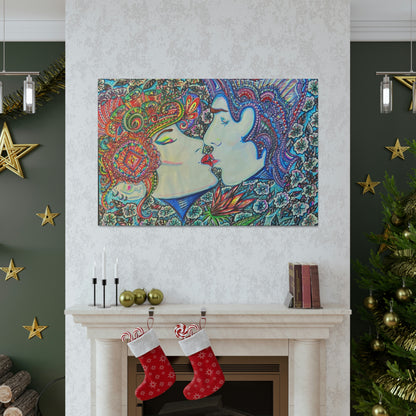 Romantic Kiss Fashion, Abstract, Surreal, Friendship, Inspiration Wall Art