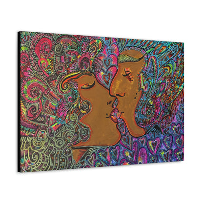 Romantic Kiss Fashion, Abstract, Surreal, Friendship, Inspiration Wall Art