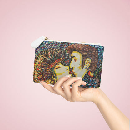 Abstract Surreal Romantic Kiss Mini Clutch Bag, Bridal Clutch Purse, Designer Party Clutch, Modern Evening Clutch, Wristlet Wallet for women, Evening Clutch Purse, gifts for her, gifts for bridesmaids, Bag, Bagging