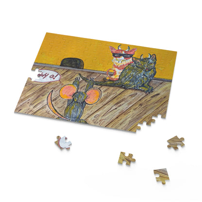 Cat and Mouse Surreal Puzzle (120, 252, 500-Piece)JigSaw Puzzle, Birthday Gift, Gifts For Bridesmaids