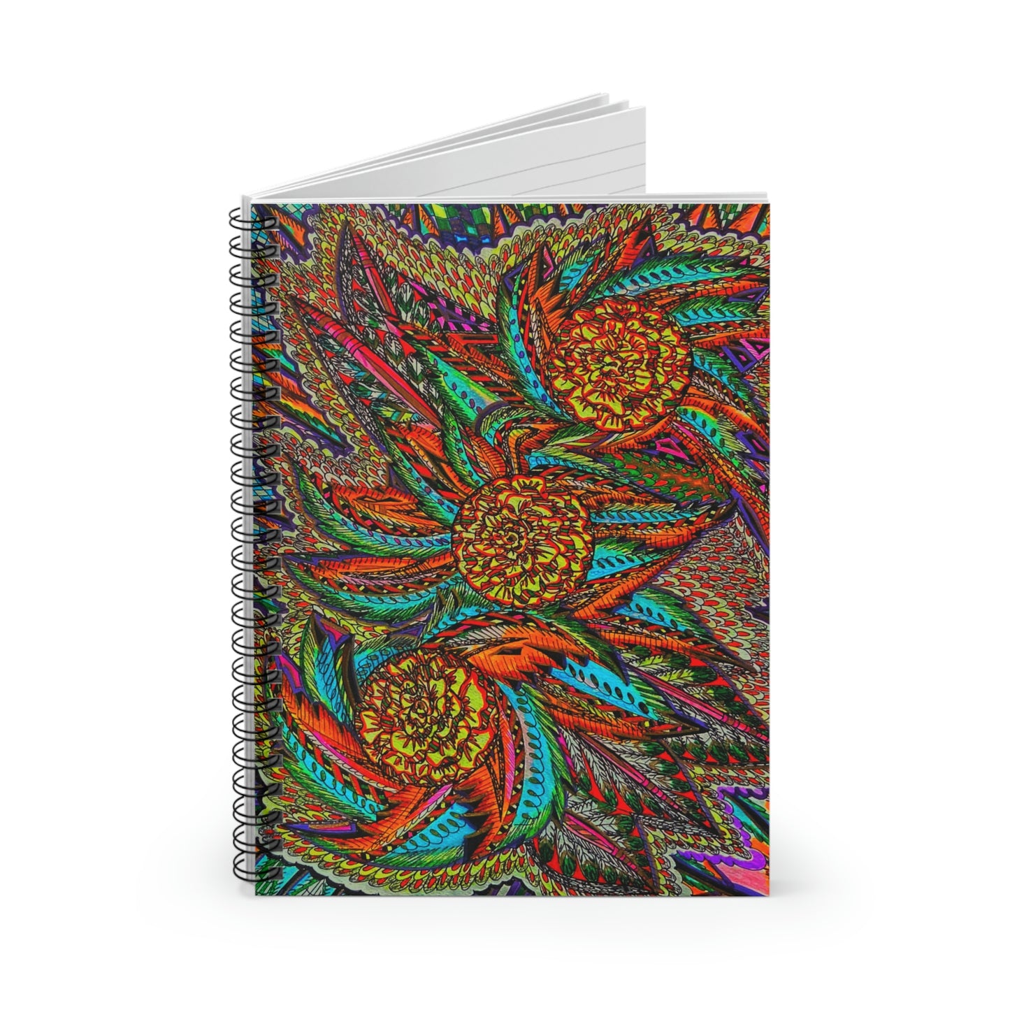Abstract, Surreal, Floral Art Spiral Notebook - Ruled Line