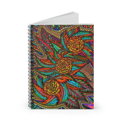 Abstract, Surreal, Floral Art Spiral Notebook - Ruled Line