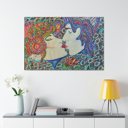 Romantic Kiss Fashion, Abstract, Surreal, Friendship, Inspiration Wall Art