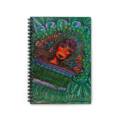 Abstract, Surreal Malachite Angel Spiral Notebook - Ruled Line