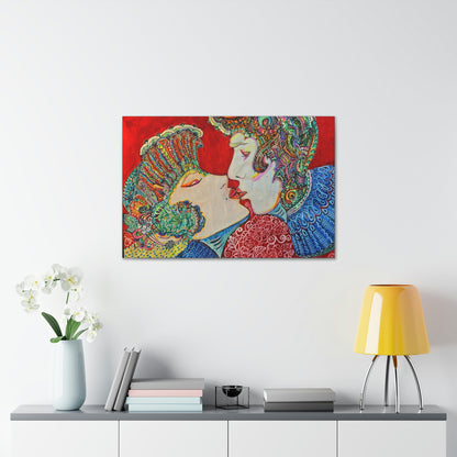 Romantic Kiss Fashion, Abstract, Surreal, Friendship, Inspiration Wall Art
