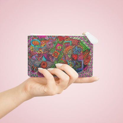 Abstract Surreal Floral Mini Clutch Bag, Bridal Clutch Purse, Designer Party Clutch, Modern Evening Clutch, Wristlet Wallet for women, Evening Clutch Purse, gifts for her, gifts for bridesmaids, Bag, Bagging