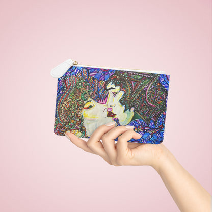 Abstract Surreal Romantic Kiss Mini Clutch Bag, Bridal Clutch Purse, Designer Party Clutch, Modern Evening Clutch, Wristlet Wallet for women, Evening Clutch Purse, gifts for her, gifts for bridesmaids, Bag, Bagging