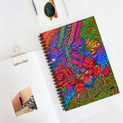 Abstract, Surreal Butterfly Spiral Notebook - Ruled Line