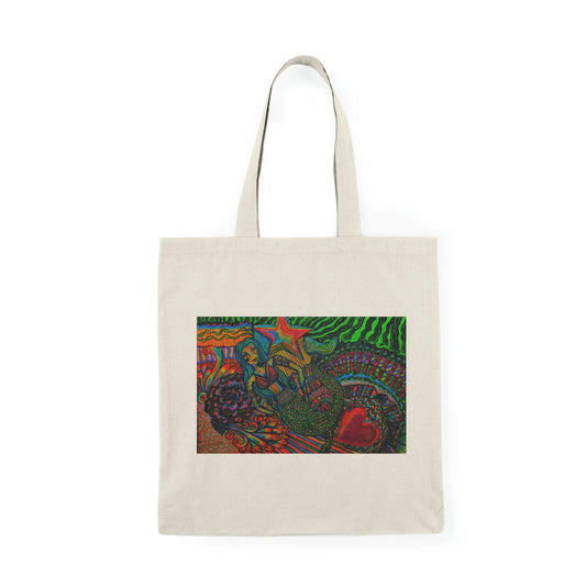 Abstract, Surreal, Mermaid, Natural Tote Bag, Aesthetic Canvas Bag Shopping Bag, Birthday Gift Bag, Bridal Gift Tote Bag, Library Bag.