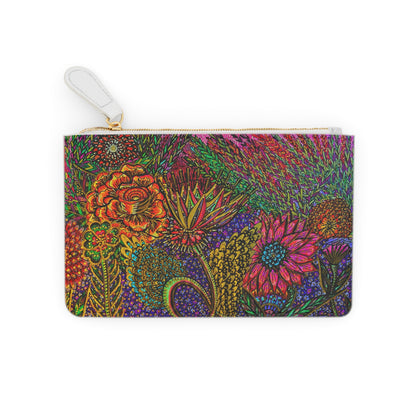 Abstract Surreal Floral Mini Clutch Bag, Bridal Clutch Purse, Designer Party Clutch, Modern Evening Clutch, Wristlet Wallet for women, Evening Clutch Purse, gifts for her, gifts for bridesmaids, Bag, Bagging