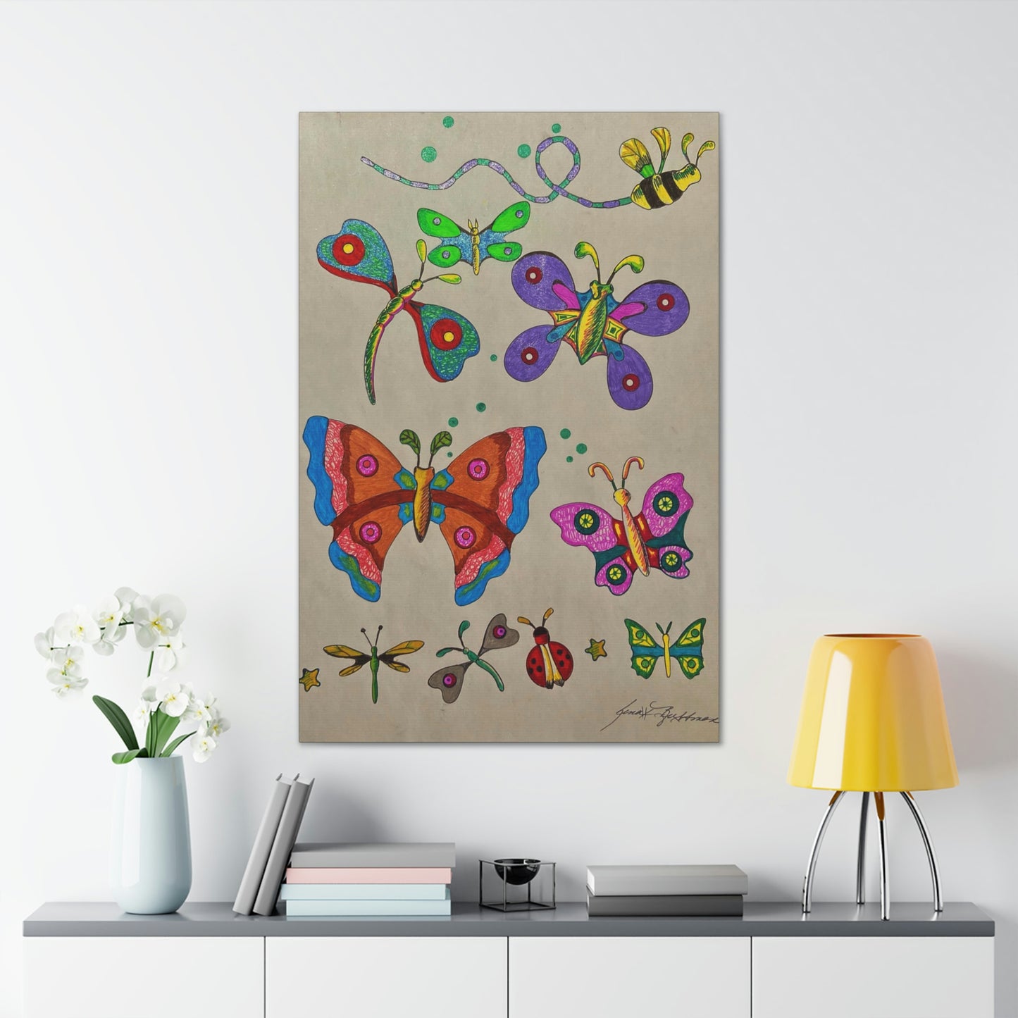 Garden of Friends, Bee's, Flowers, Fashion, Abstract, Surreal, Friendship, Inspiration Wall Art