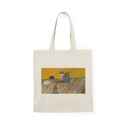 Abstract, Surreal Cat Attack, Natural Tote Bag, Aesthetic Canvas Bag Shopping Bag, Birthday Gift Bag, Bridal Gift Tote Bag, Library Bag.