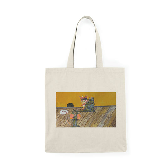 Abstract, Surreal Cat Attack, Natural Tote Bag, Aesthetic Canvas Bag Shopping Bag, Birthday Gift Bag, Bridal Gift Tote Bag, Library Bag.