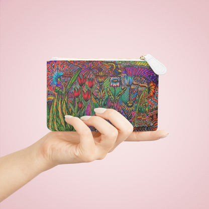 Abstract Surreal Floral Mini Clutch Bag, Bridal Clutch Purse, Designer Party Clutch, Modern Evening Clutch, Wristlet Wallet for women, Evening Clutch Purse, gifts for her, gifts for bridesmaids, Bag, Bagging