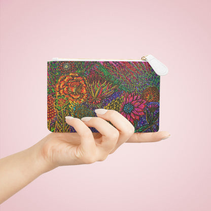 Abstract Surreal Floral Mini Clutch Bag, Bridal Clutch Purse, Designer Party Clutch, Modern Evening Clutch, Wristlet Wallet for women, Evening Clutch Purse, gifts for her, gifts for bridesmaids, Bag, Bagging