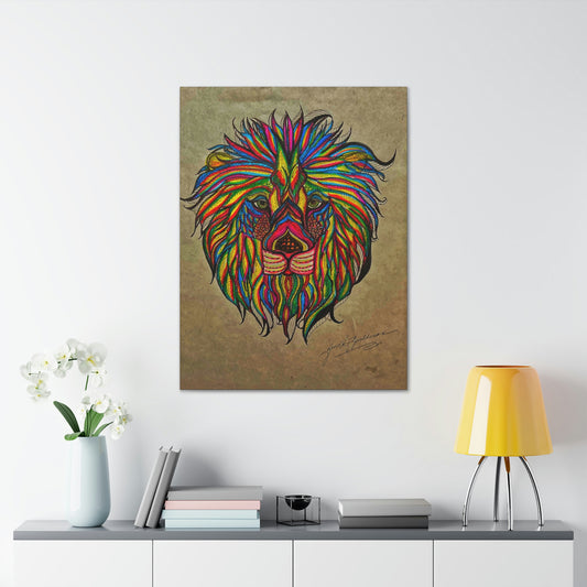 Colorful Lion Fashion, Abstract, Surreal, Friendship, Inspiration Wall Art