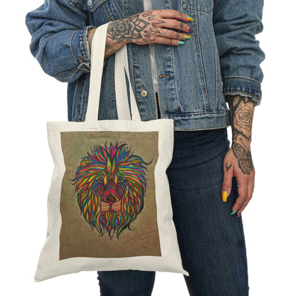 Abstract, Surreal Lion Natural Tote Bag, Aesthetic Canvas Bag Shopping Bag, Birthday Gift Bag, Bridal Gift Tote Bag, Library Bag.