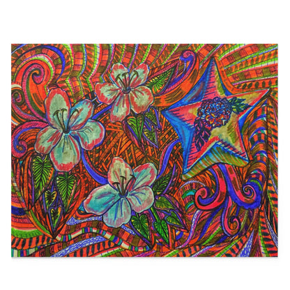 Abstract Surreal Floral Star Puzzle (120, 252, 500-Piece)JigSaw Puzzle, Birthday Gift, Gifts For Bridesmaids