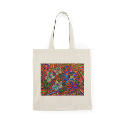 Abstract, Surreal Shooting Star Natural Tote Bag, Aesthetic Canvas Bag Shopping Bag, Birthday Gift Bag, Bridal Gift Tote Bag, Library Bag.