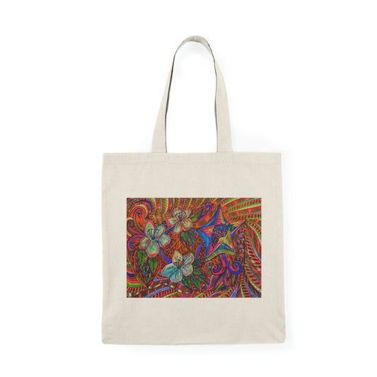 Abstract, Surreal Shooting Star Natural Tote Bag, Aesthetic Canvas Bag Shopping Bag, Birthday Gift Bag, Bridal Gift Tote Bag, Library Bag.