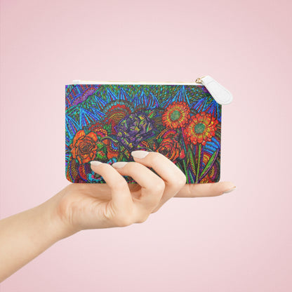 Abstract Surreal Floral Mini Clutch Bag, Bridal Clutch Purse, Designer Party Clutch, Modern Evening Clutch, Wristlet Wallet for women, Evening Clutch Purse, gifts for her, gifts for bridesmaids, Bag, Bagging