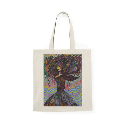Abstract, Surreal Women Natural Tote Bag, Aesthetic Canvas Bag Shopping Bag, Birthday Gift Bag, Bridal Gift Tote Bag, Library Bag.