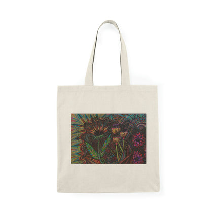 Abstract, Surreal Flower Natural Tote Bag, Aesthetic Canvas Bag Shopping Bag, Birthday Gift Bag, Bridal Gift Tote Bag, Library Bag.