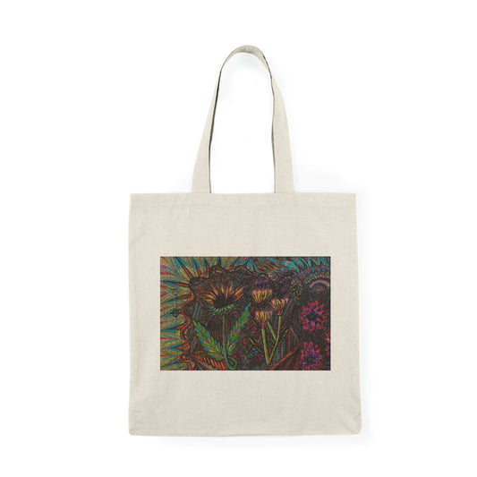 Abstract, Surreal Flower Natural Tote Bag, Aesthetic Canvas Bag Shopping Bag, Birthday Gift Bag, Bridal Gift Tote Bag, Library Bag.