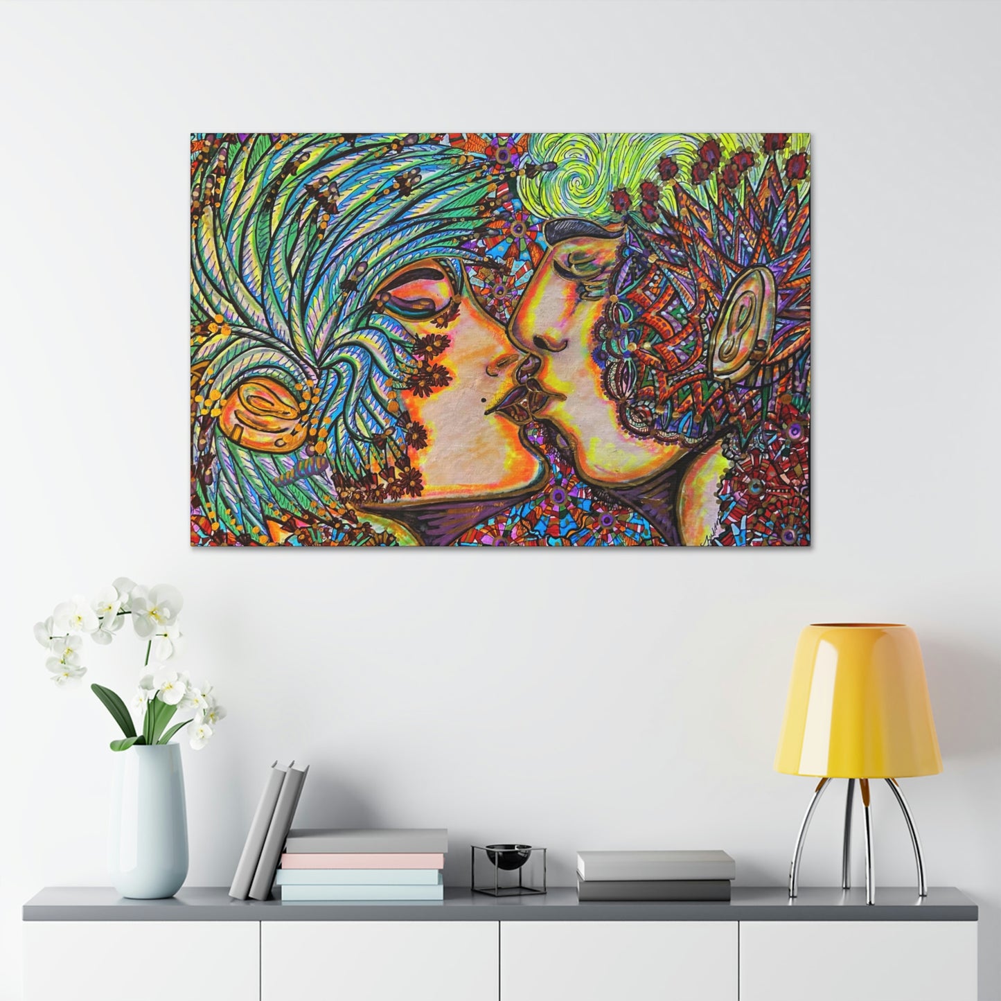 Romantic Kiss Fashion, Abstract, Surreal, Friendship, Inspiration Wall Art