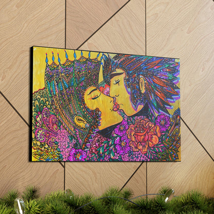 Romantic Kiss Fashion, Abstract, Surreal, Friendship, Inspiration Wall Art